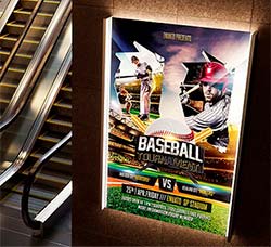 棒球比赛海报/传单模板：Baseball Flyer